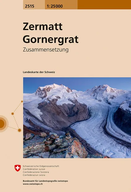Wandelkaart - Topografische kaart 2515 Zermatt - Gornergrat | Swisstop