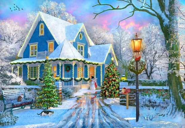 Puzzel - Christmas at Home (1000)
