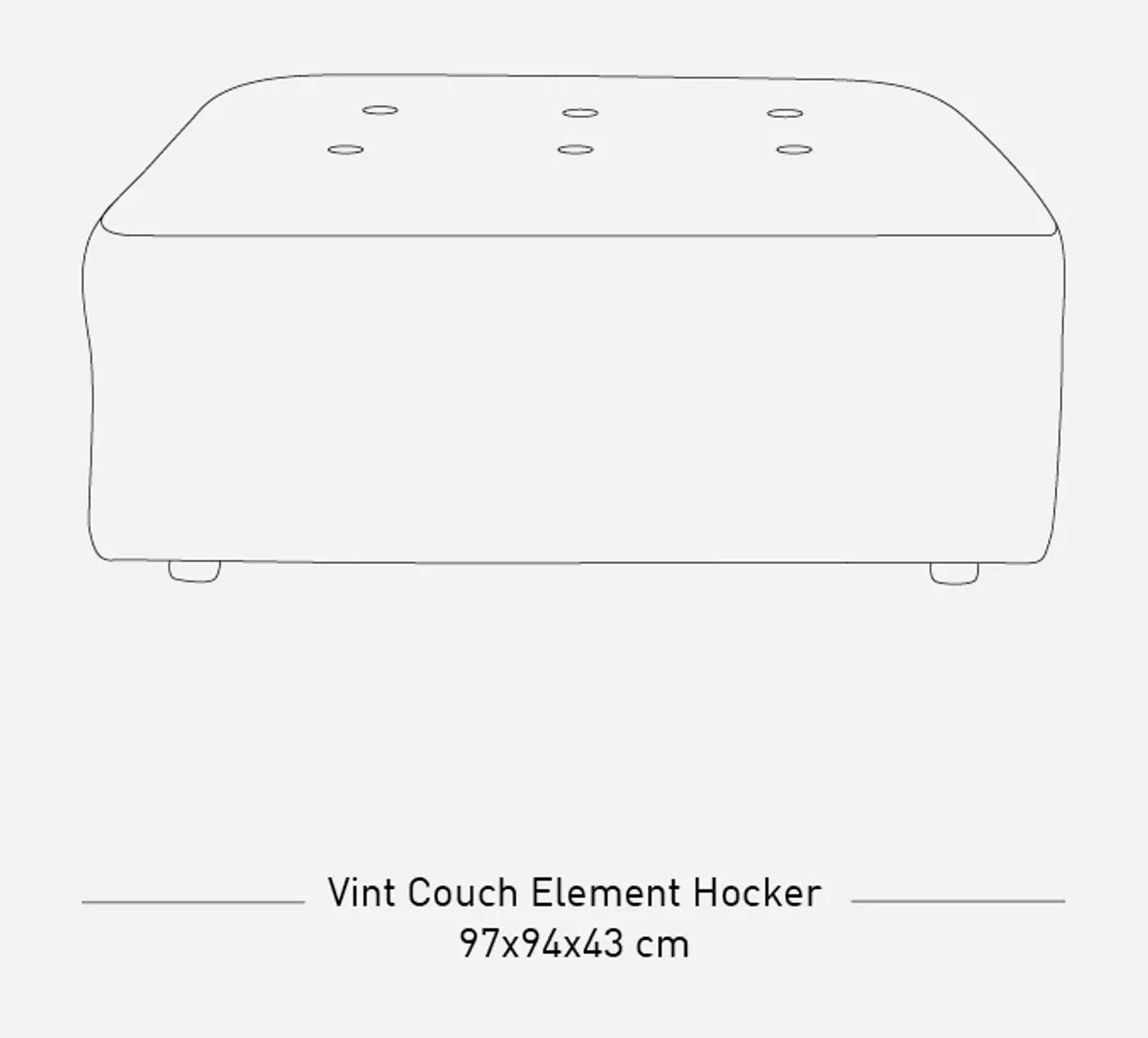 Vint couch: element hocker, corduroy rib, brown