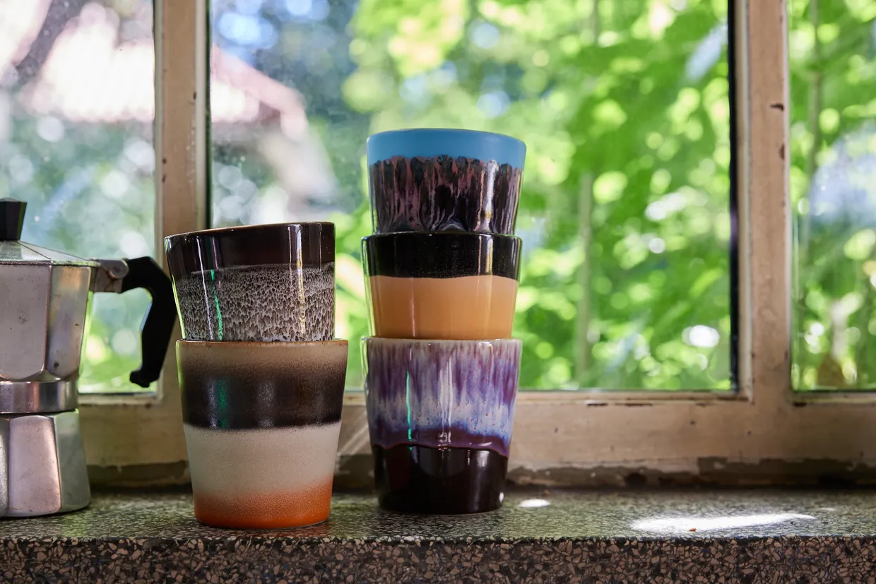 70s ceramics: coffee mug, Rock on
