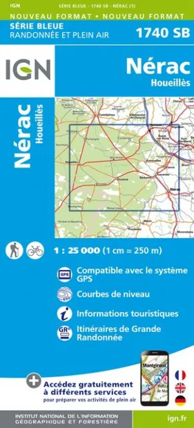 Wandelkaart - Topografische kaart 1740SB Nérac | IGN - Institut Géogra