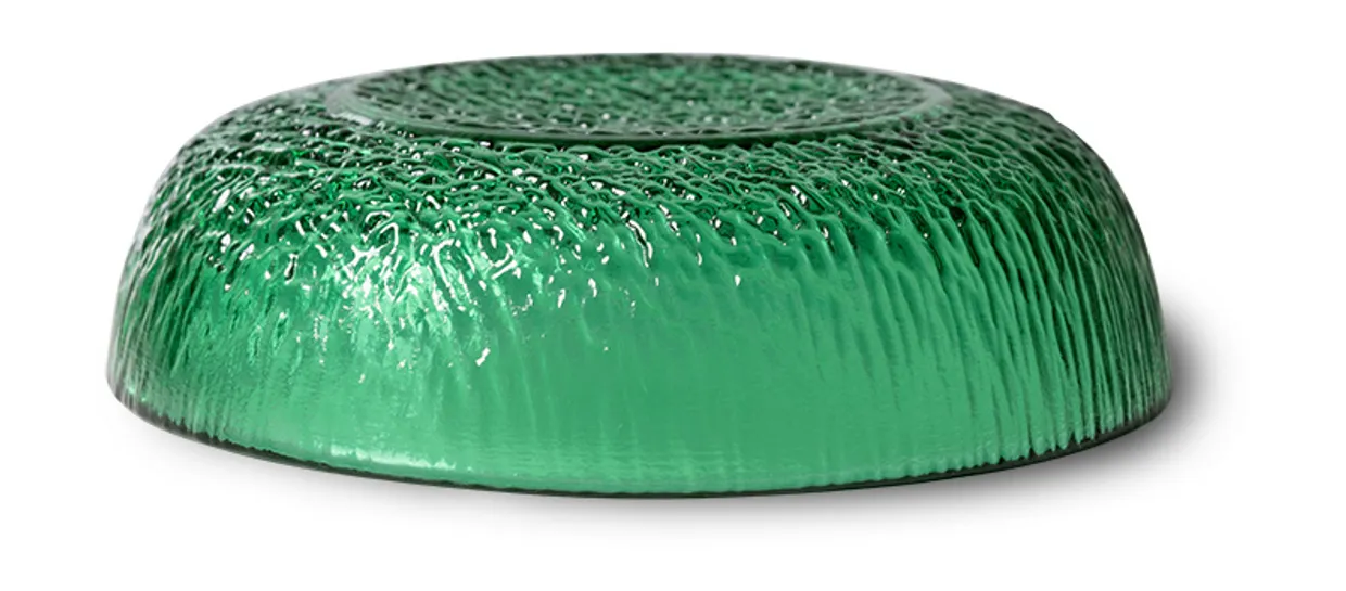 The emeralds: glass dessert bowl, green