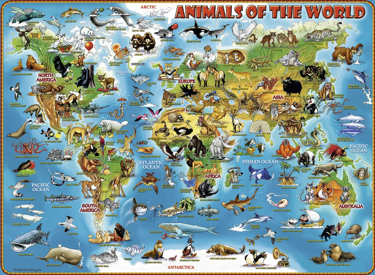 Puzzel Animals of the world  legpuzzel  300 stukjes