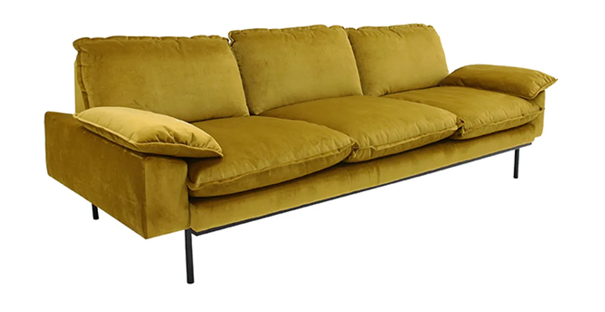 Retro sofa: 4-seats, cosy, beige