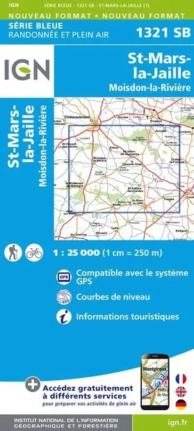 Wandelkaart - Topografische kaart 1321SB Saint-Mars-la-Jaille – Moisdo