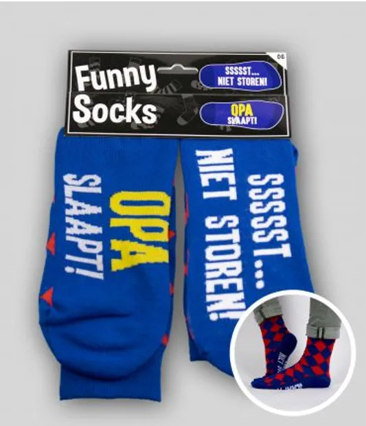 funny socks "SSSSST NIET STOREN OPA SLAAPT!"