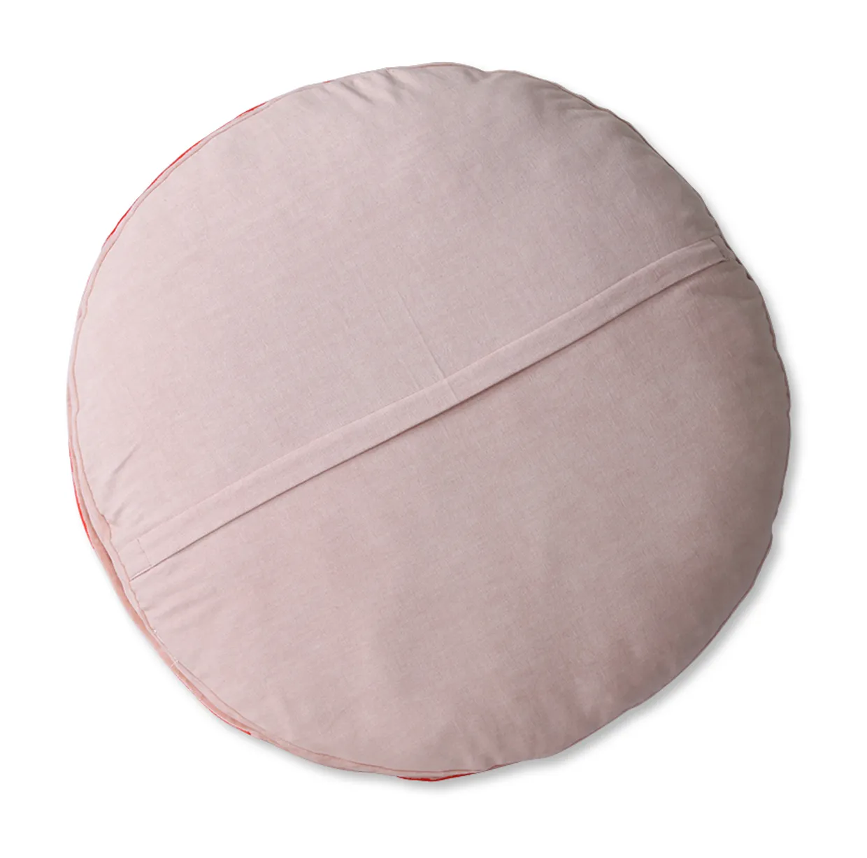 Striped velvet seat cushion round red/pink (ø60)