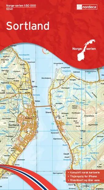 Wandelkaart - Topografische kaart 10141 Norge Serien Sortland | Nordec