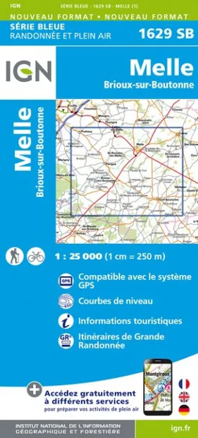 Wandelkaart - Topografische kaart 1629SB Melle | IGN - Institut Géogra