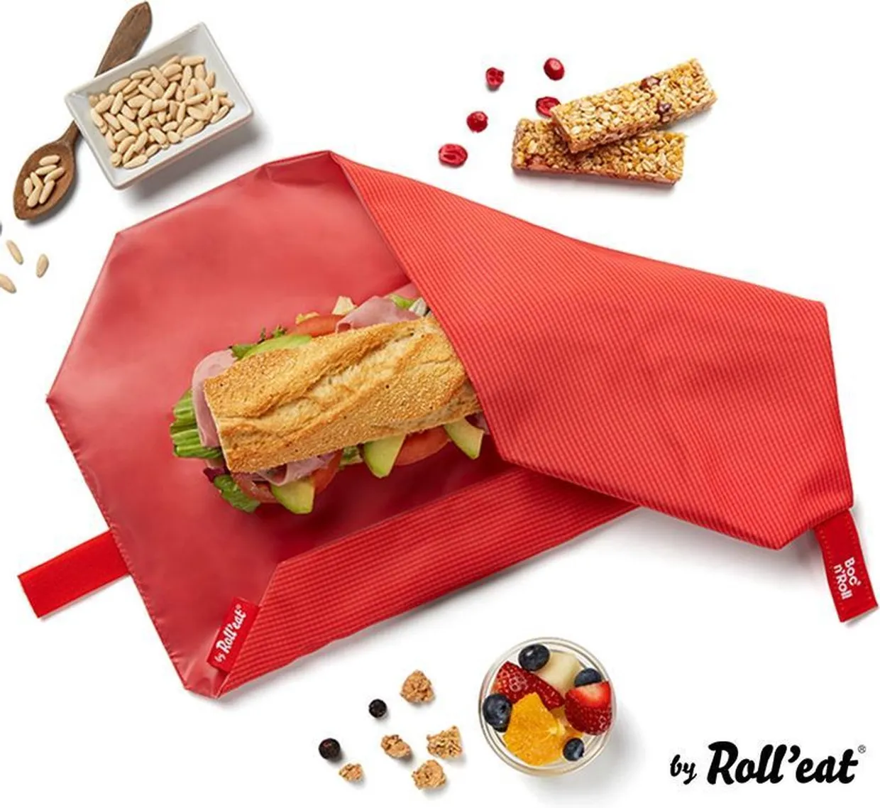 Boc'n Roll herbruikbaar lunchzakje - active rood