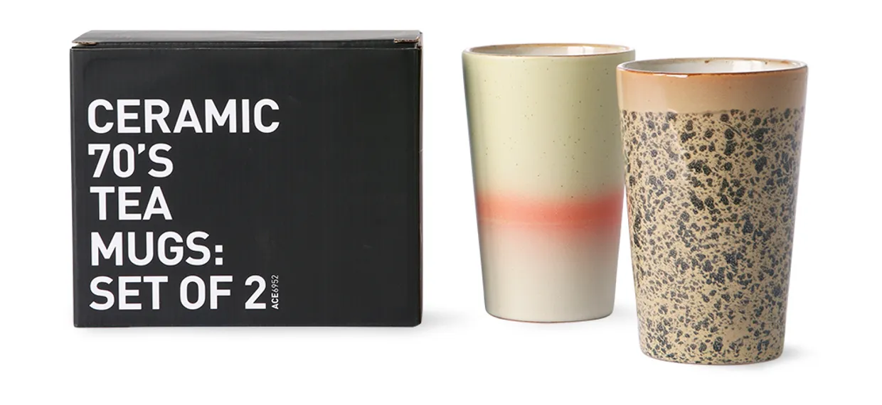 70s ceramics: tea mugs, titan (set of 2)