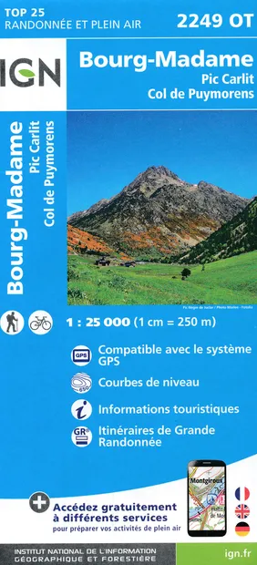Wandelkaart - Topografische kaart 2249OT Bourg-Madame, Pic Carlit, Col