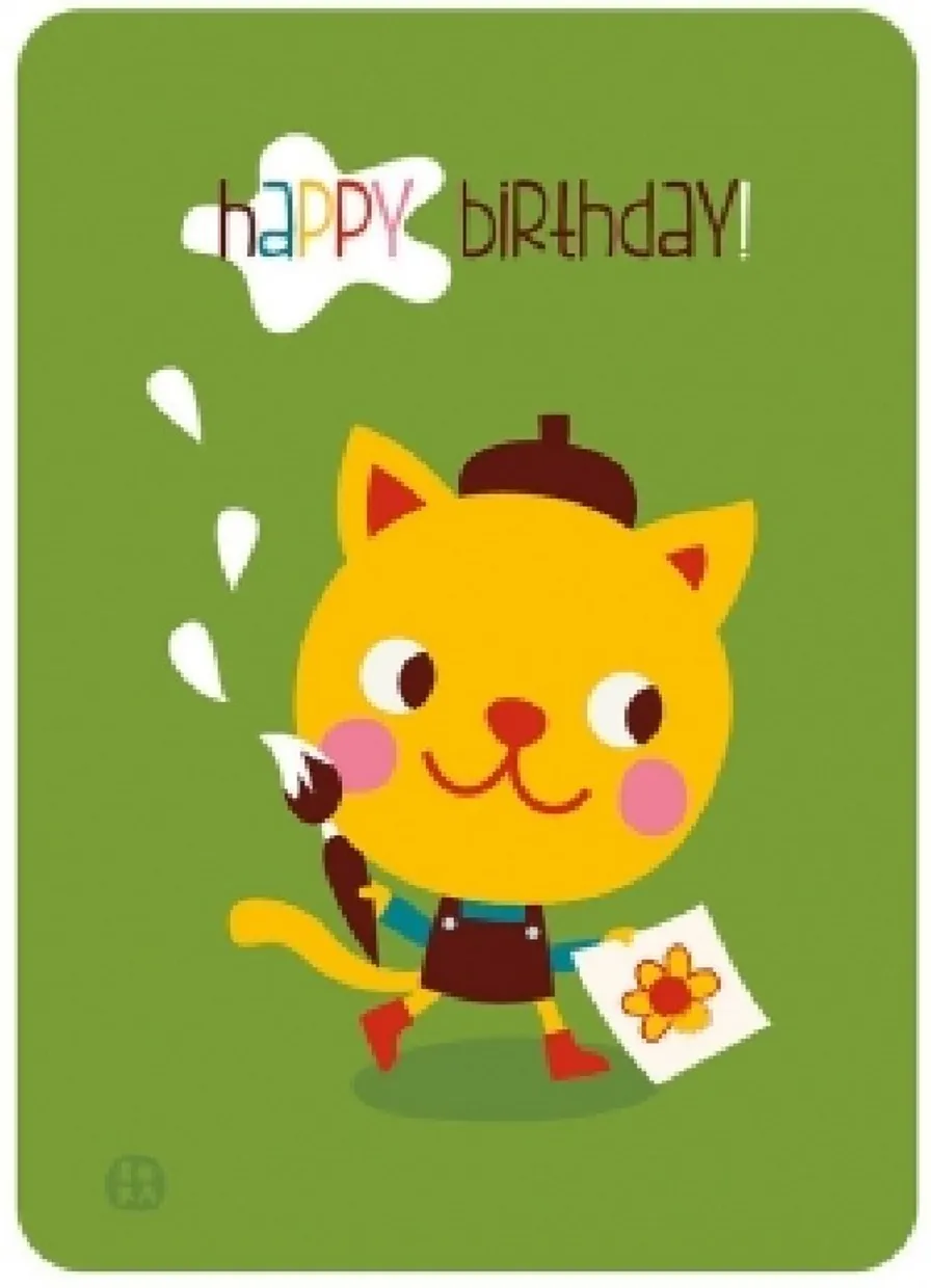 Kaart Birthday Cat