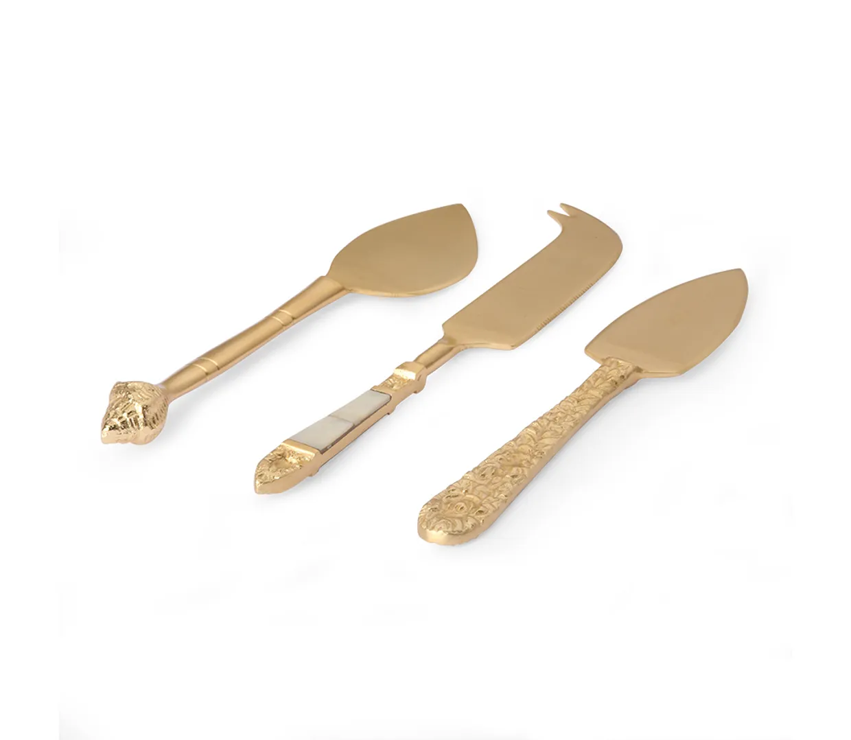 Cheese knives gold set of 3