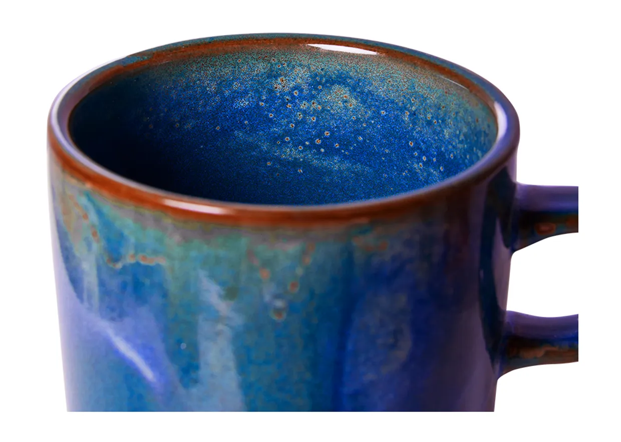 Chef ceramics: cup and saucer, rustic blue