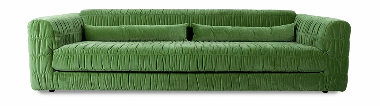 Club couch: royal velvet, green
