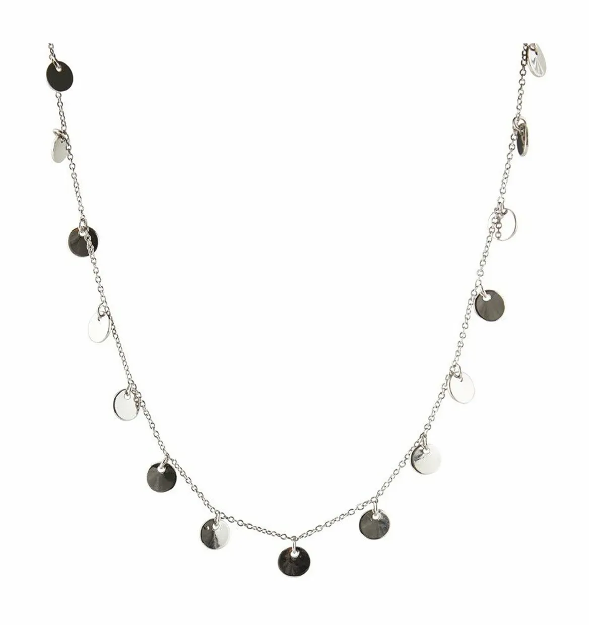 Disc choker necklace silver