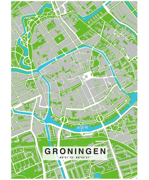 Stadsplattegrond Groningen - Modern