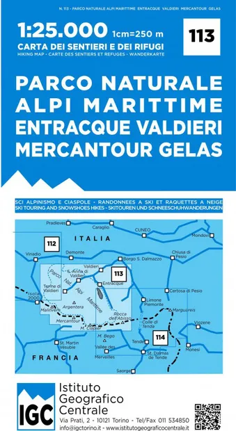 Wandelkaart 113 Parco Naturale Alpi Marittime - Maritieme Alpen / Merc