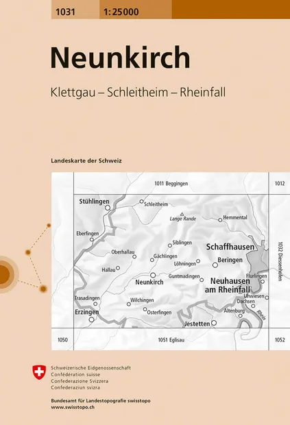 Wandelkaart - Topografische kaart 1031 Neunkirch | Swisstopo