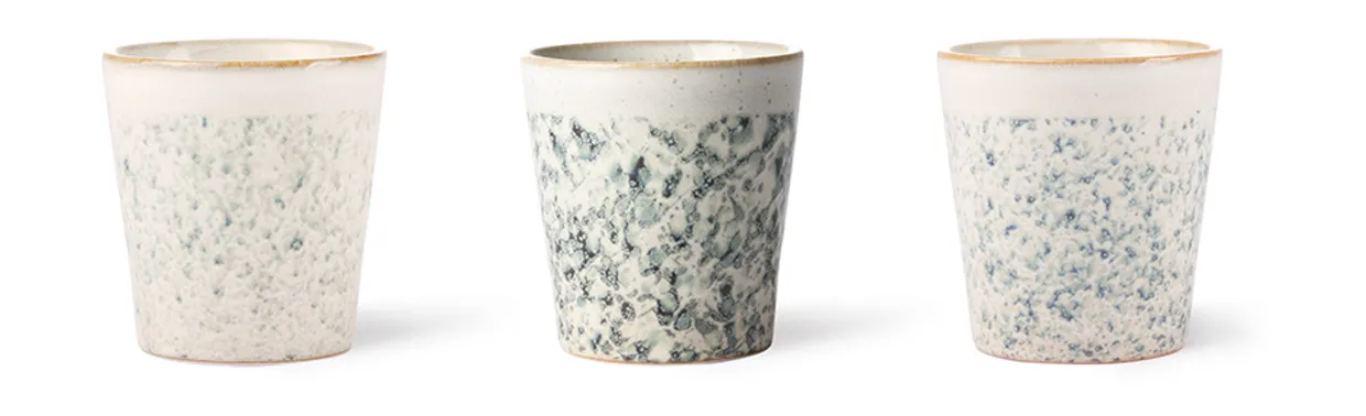 70s ceramics: coffee mug, hail