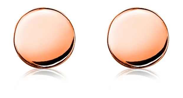 Zilveren oorknoppen rosé verguld glad rond 6mm ZIO1376R