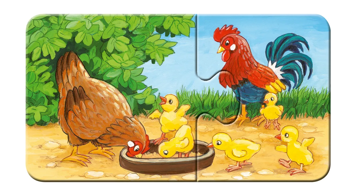 Puzzel - Dierenfamilies op de Boerderij (9x2)