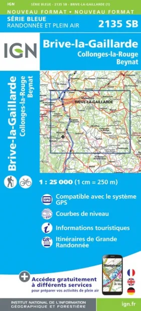 Wandelkaart - Topografische kaart 2135SB Beynat, Meyssac, Collonges-la