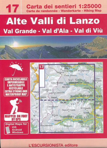 Wandelkaart 17 Alte Valli di Lanzo - Val Grande - Val d'Ala - Val di V