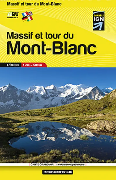 Wandelkaart Massif et tour du Mont-Blanc | IGN - Institut Géographique