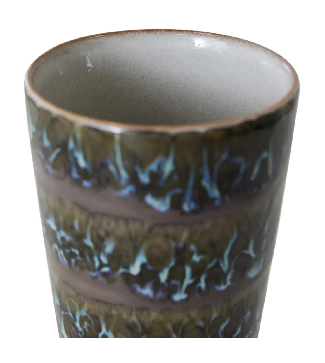 70s ceramics: latte mug, fern
