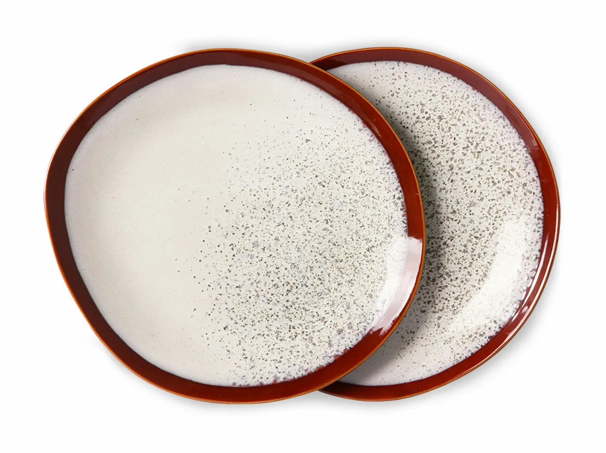 70s ceramics: dinner plates, frost (set of 2)