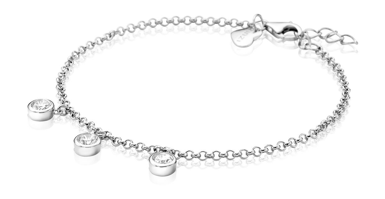 Voorrecht Ik zie je morgen puzzel Zilveren armband met 3 ronde hangers wit ZIA1566 | Gelaen31 | Warenhuis  Groningen