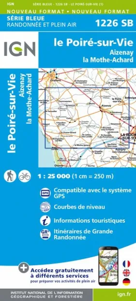 Wandelkaart - Topografische kaart 1226SB Le Poiré-sur-Vie, Aizenay, La