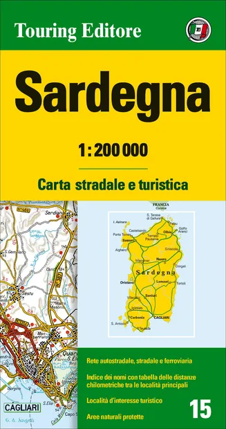 Fietskaart - Wegenkaart - landkaart 15 Sardegna, Sardinië, Sardinie |