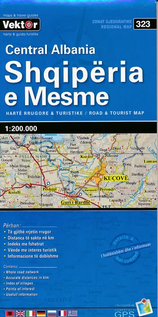 Wegenkaart - landkaart 323  Centraal Albanië - Shqipëria e Mesme | Vek
