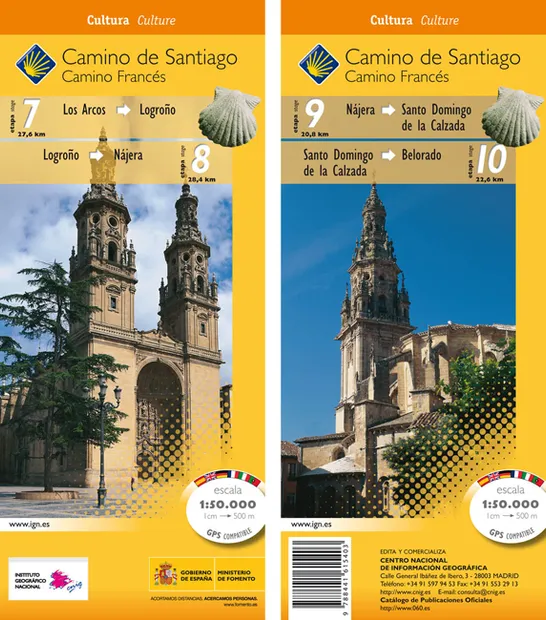 Wandelkaart 7-10 Camino Santiago de Compostella Los Arcos - Belorado |