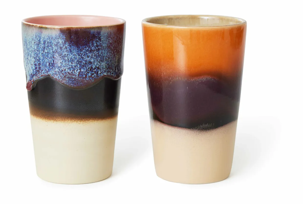 70s ceramics: tea mugs, dusk (set of 2)