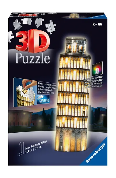 Toren van Pisa Night Edition  3D puzzel gebouw  216 stukjes