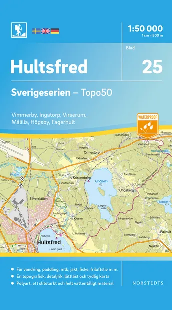 Wandelkaart - Topografische kaart 25 Sverigeserien Hultsfred | Norsted