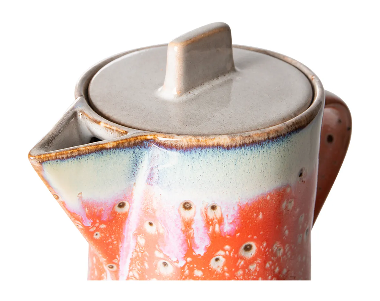 70s ceramics: coffee pot, asteroids