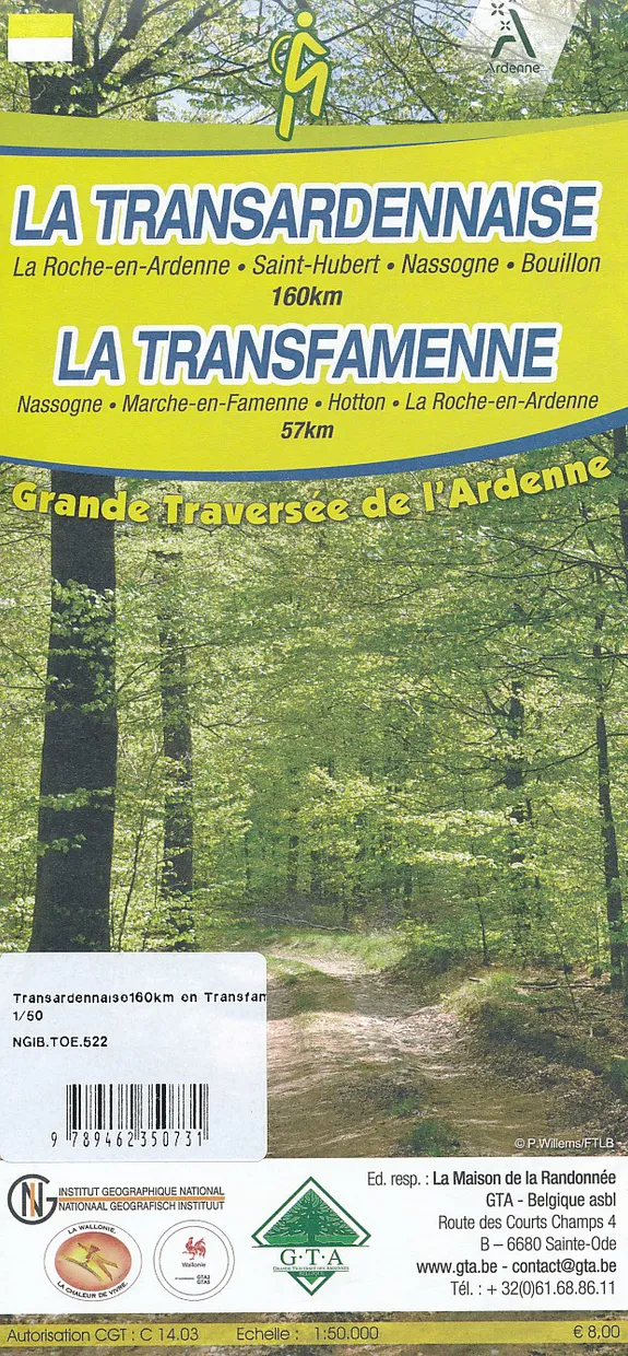 Wandelkaart Ardennen: La Transardennaise - La Transfamenne | NGI - Nat