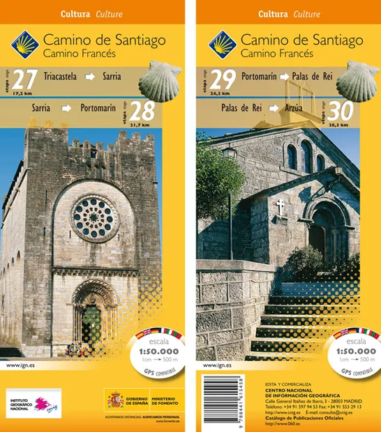 Wandelkaart 27-30 Camino Santiago de Compostella Triacastela - Arzúa |