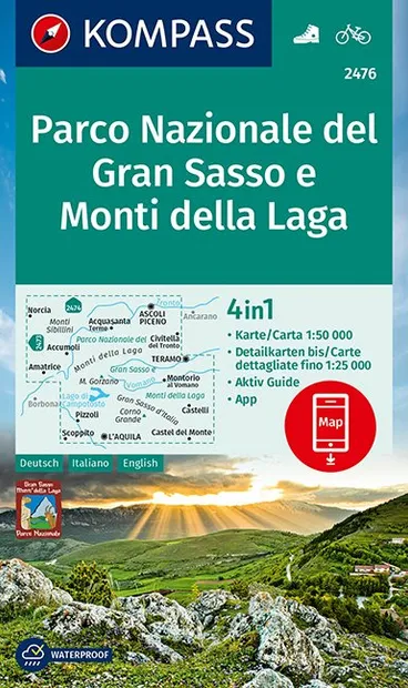 Wandelkaart 2476 Parco Nazionale del Gran Sasso e Monti della Laga | K