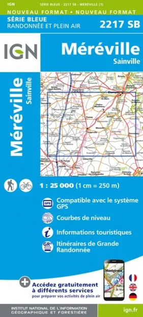 Wandelkaart - Topografische kaart 2217SB Méréville - Sainville | IGN -