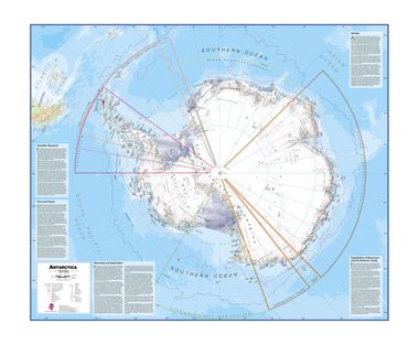 Wandkaart - Magneetbord Antarctica - Zuidpool 120 x 100 cm | Maps Inte