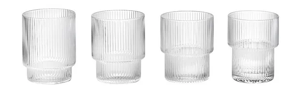 Ripple Glass - Set of 4 - Clear