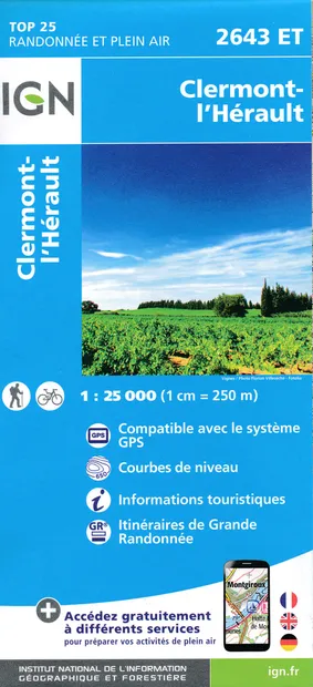 Wandelkaart - Topografische kaart 2643ET Clermont-l'Hérault | IGN - In