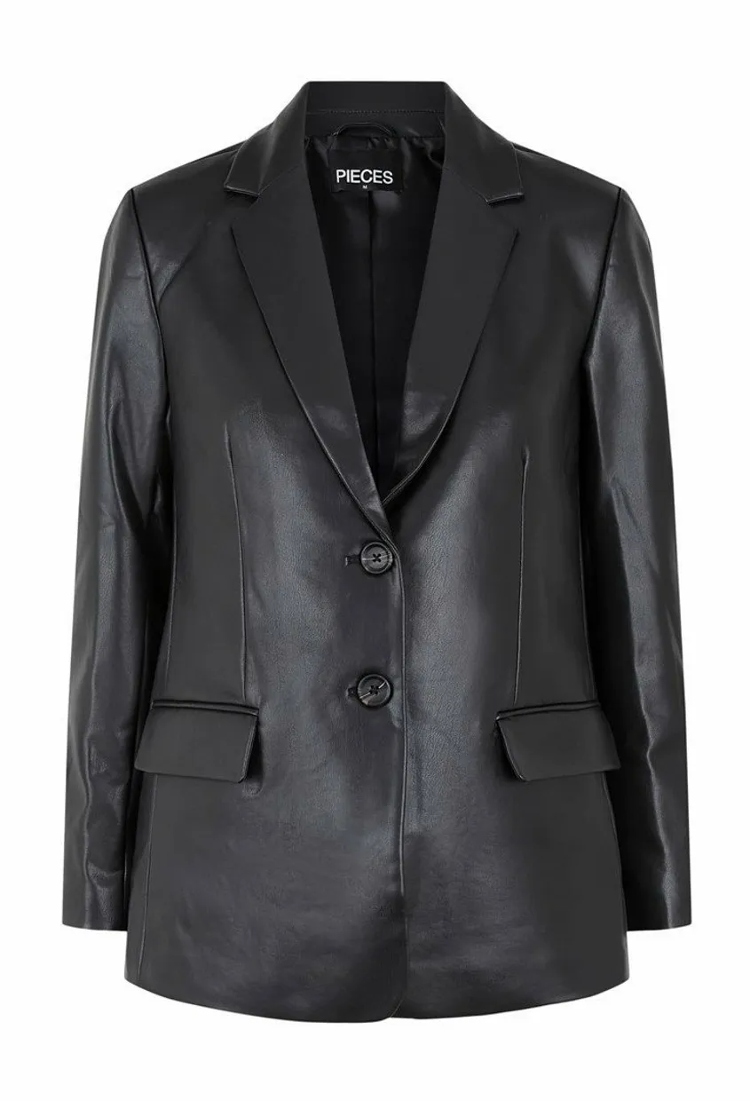 Leather blazer black