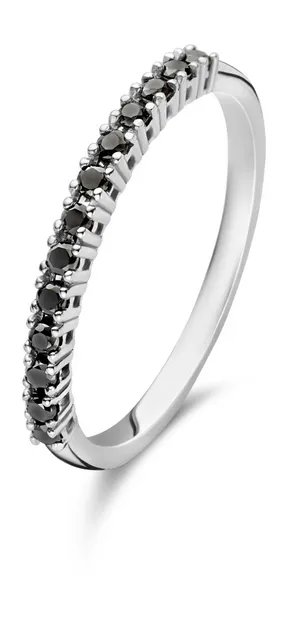 De la Paix Cecile 14 Karaat Witgouden Ring | Zwarte Diamant 0.19 ct | IBD330030-56